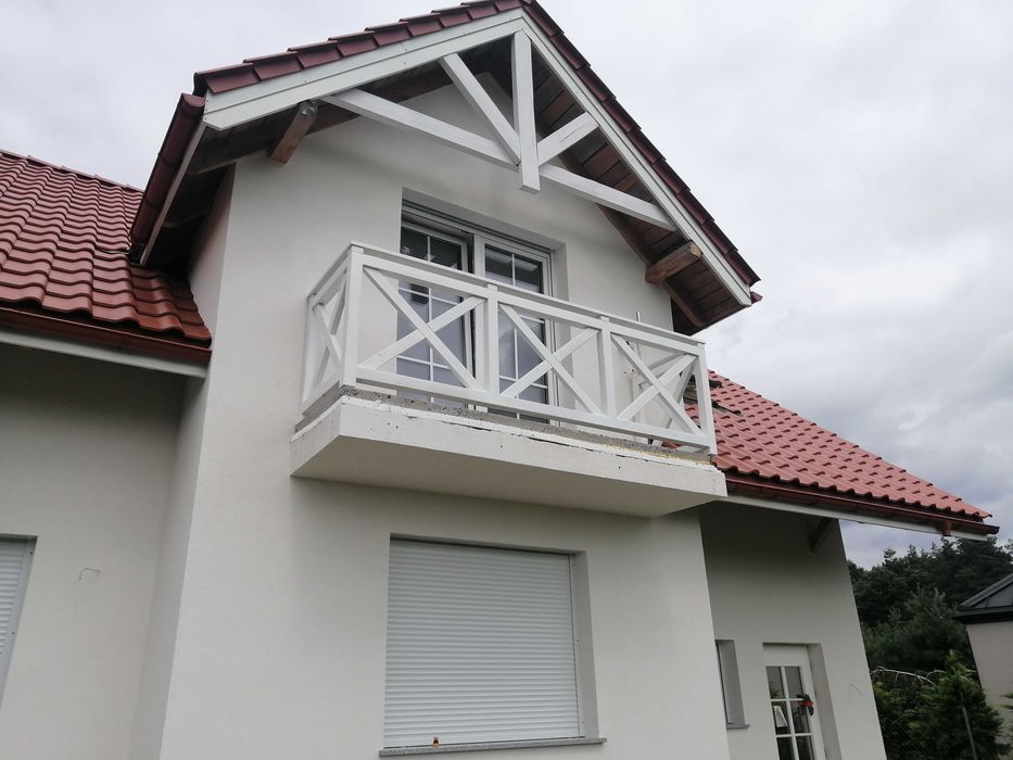 Balustrada, barierka, krzyżaki, krzyże, MODRZEW!!!