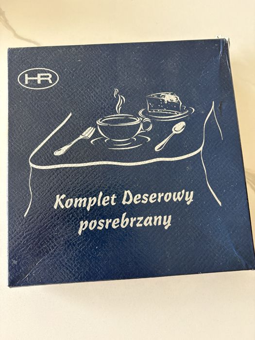 Komplet deserowy posrebrzany lyzeczki widelczyki