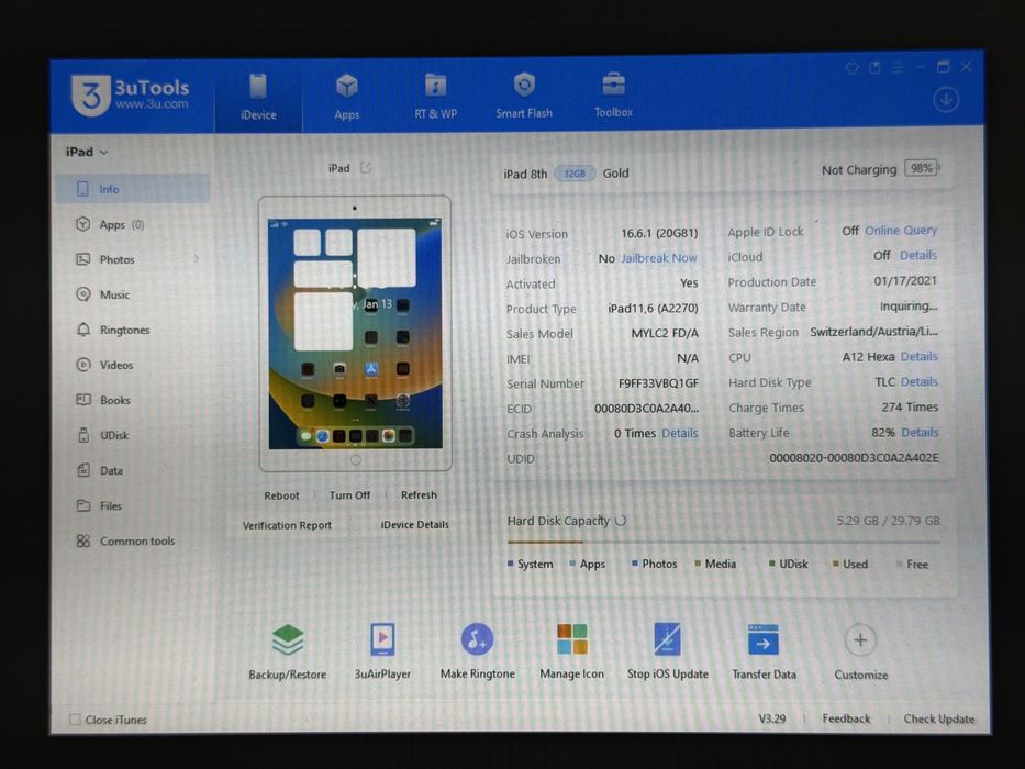 iPad 8. gen. (A2270) - 32GB - faktura VAT 23%
