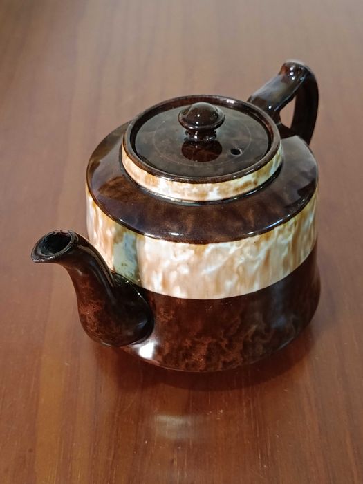 Conjunto Bule + Tigela de Cerâmica Vidrada Vintage
