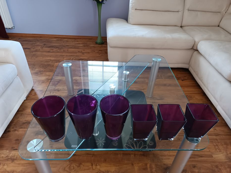 Szkło ozdobne - sześć sztuk .