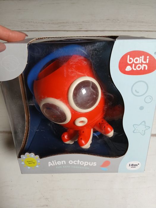 Zabawka do kąpieli dla dzieci ośmiornica czerwona Baili Lon 18m+