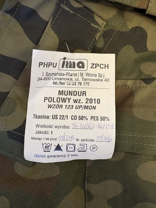 Mundur wojskowy wz. 2010 M/XXS