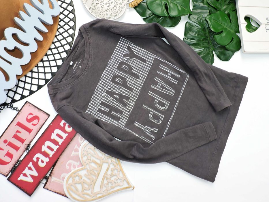 Name It - grafitowa bluzeczka cekinowy napis r 116