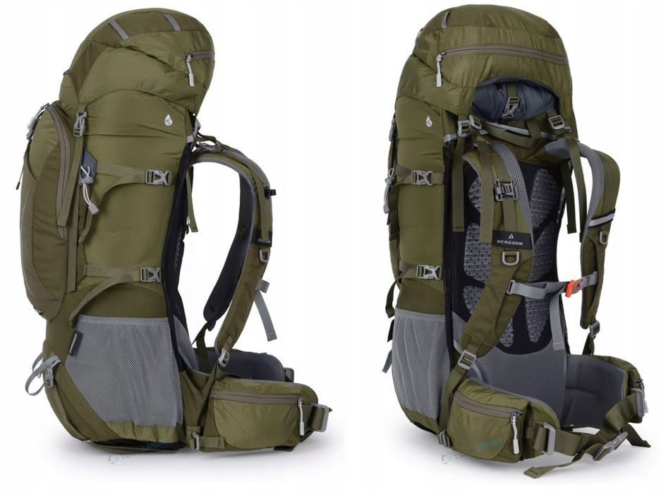 Bergson Matterhorn 70-80L- Regulowany Pojemny Plecak Turystyczny | Oliwkowy