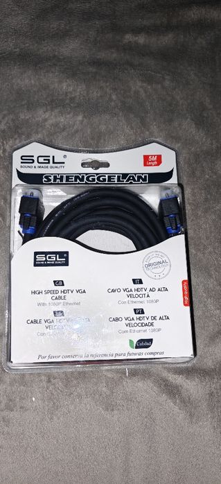 Nowy kabel VGA D-Sub 5m SGL w blistrze – 5 metrów
