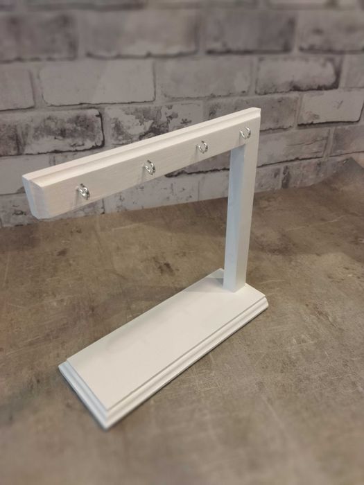 Stojak na wzorniki do paznokci, biały ,drewniany