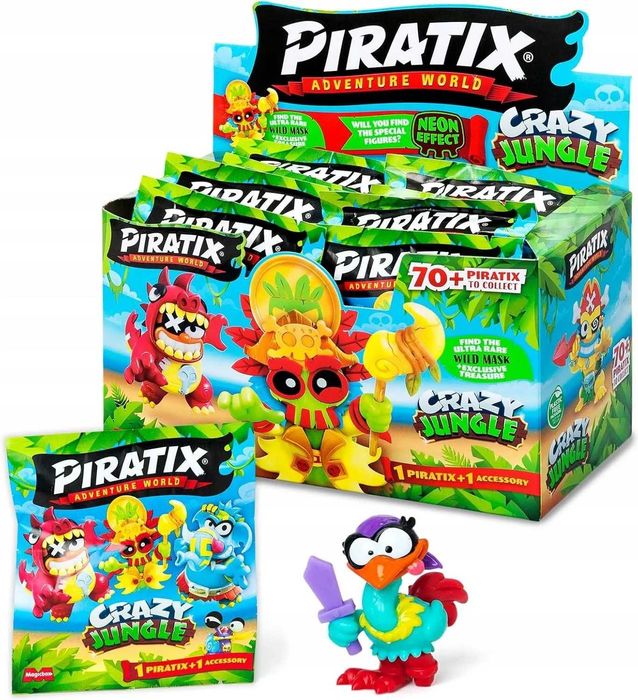 seria 3 PIRATIX Crazy Jungle Box 24 X Saszetka z Figurką + Akcesoria
