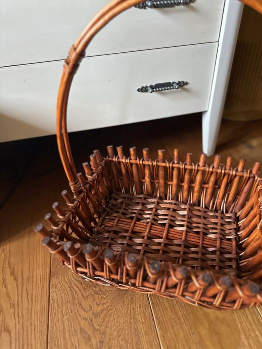 Wiklinowy Koszyk Kosz Brązowy Wiklina