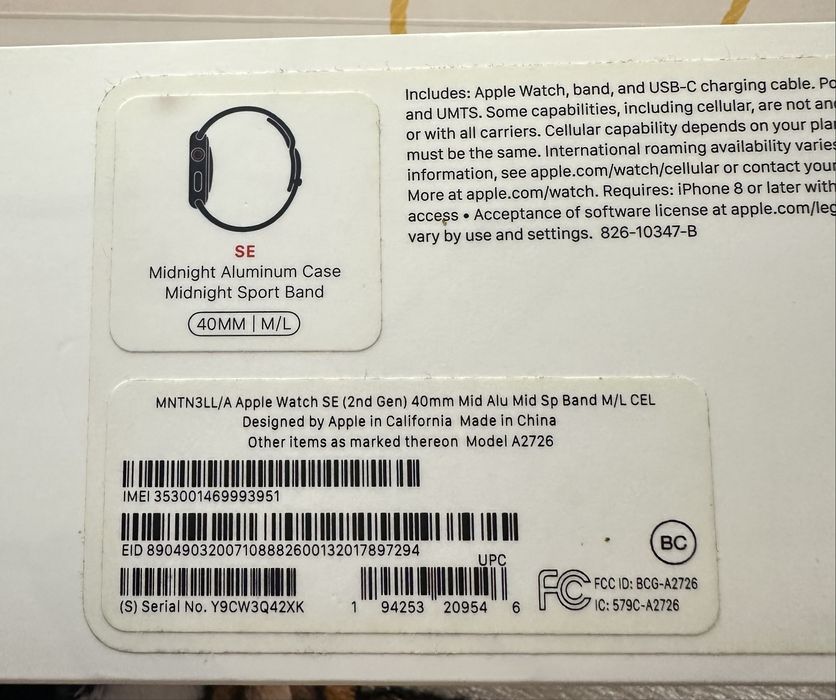 Apple Watch SE (2nd Gen) 40mm GPS+LTE