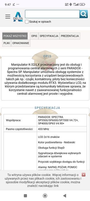 System alarmowy Paradox