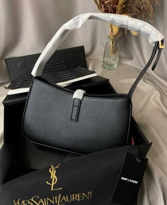 Женская сумка Yves Saint Laurent черная натуральная кожа Ив Сен Лоран