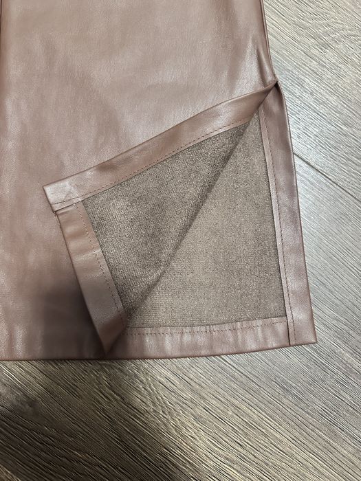 штани шкіряні коричневі розмір М bershka mango zara reserved