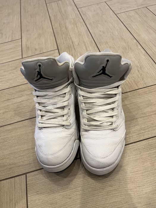 Jordan 5 metalic white 43р