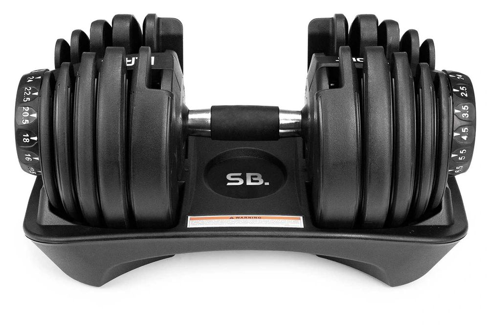 Hantla regulowana 24kg z podstawą HANTLE odważnik Hantel gumowany POZ