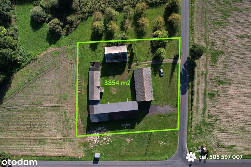 Na sprzedaż dom na wsi z działką 3854 m2 - 5 km do Lipna.