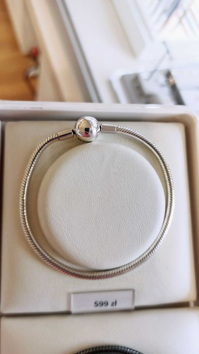 Srebrna Bransoletka Damska Zapięcie Kulka 925 do Charms Zawieszka