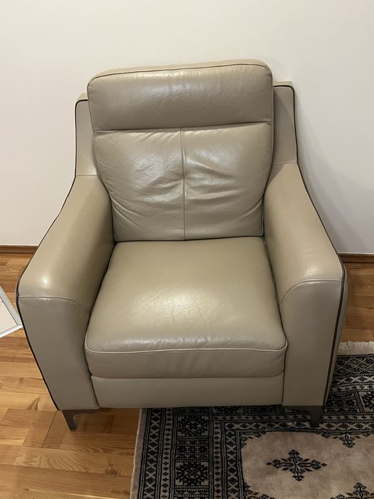 Zestaw mebli skórzanych kanapa i fotel VERO