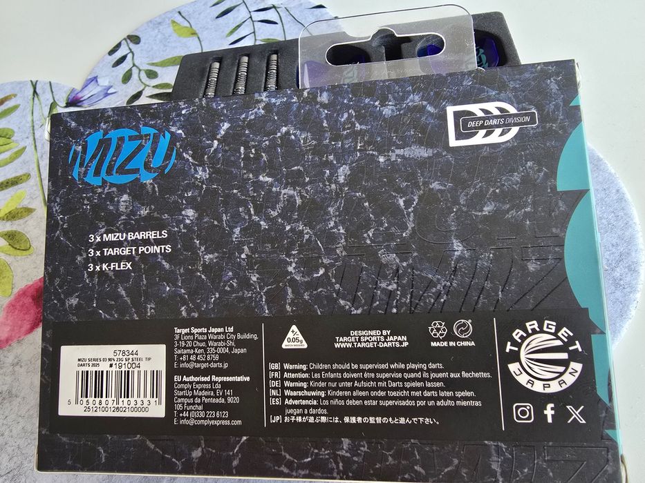 Lotki, dart, Target Japan Mizu 03, 23g, gratis komplet dodatkowych k-flex