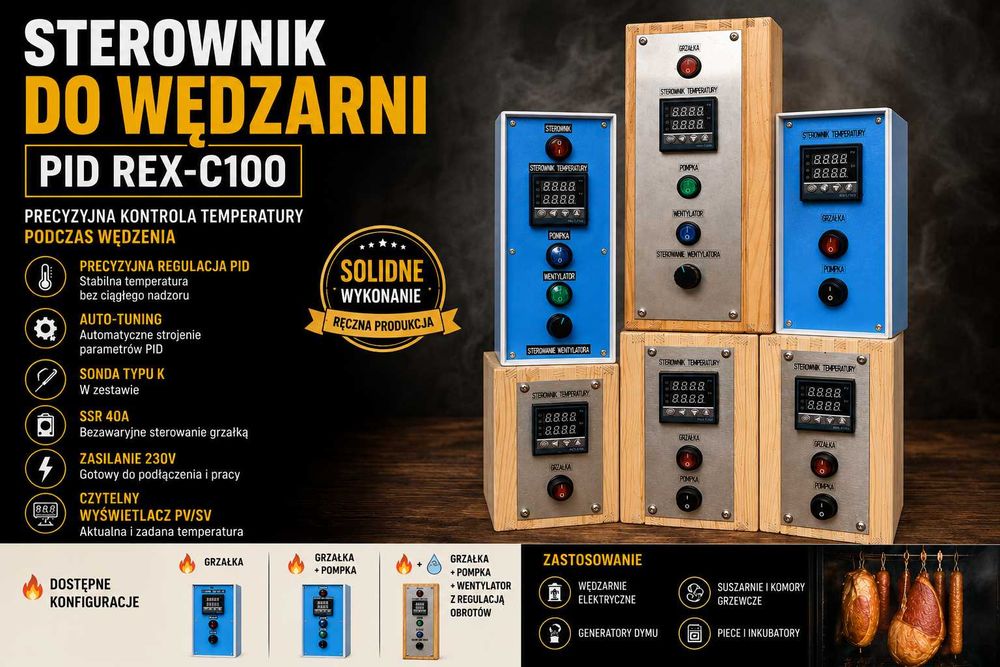 termostat sterownik wędzarni elektrycznej REX c 100