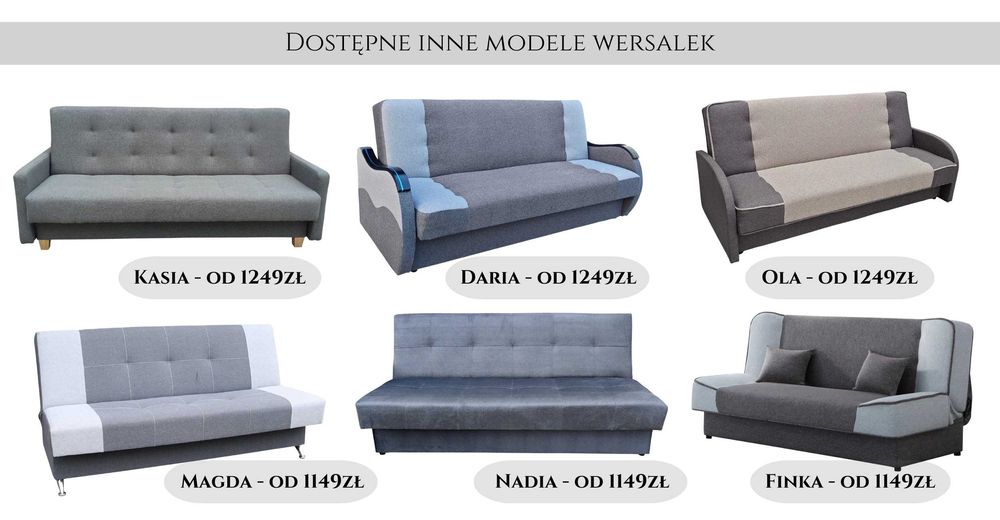 Wersalka Sofa Kanapa Skandynawska OLGA pikowana Dowóz*