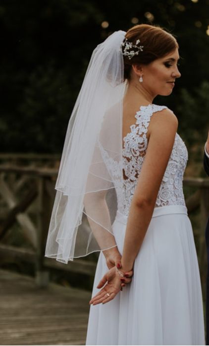 Suknia ślubna MS Moda lekka prosta i elegancka 164cm