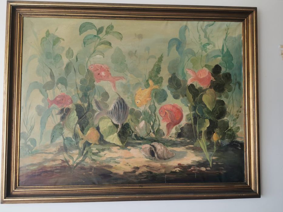 Vendo quadro vintage pintado a óleo grande 135x86