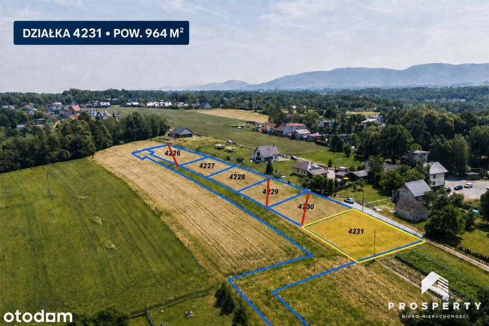 Działka budowlana 964 m² Bestwina