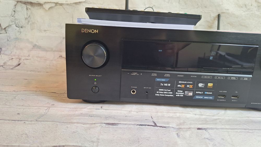 7.2 Denon AVR-X1600 Wi-Fi BT Heos 4K60p eARC DSD Spotify Atmos Vision