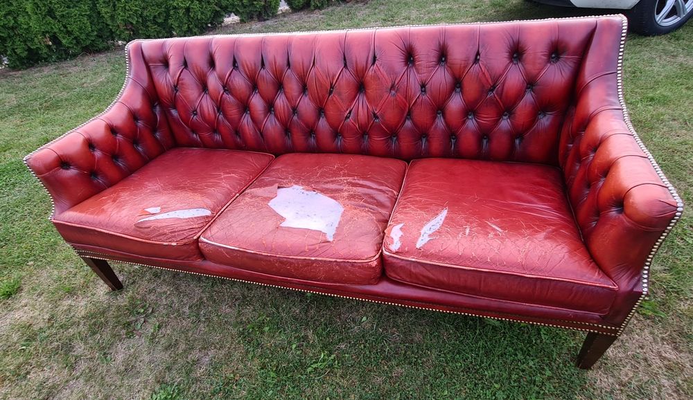 Sofa chesterfield 3 osobowa poduchy do obszycia