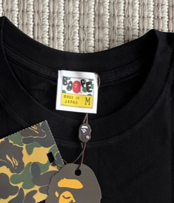 Nowa Oryginalna Koszulka Bape Tee | Bluzka BAPE T-shirt | Damska Mędka Dziecięca Unisex Koszulka z małpą A Bathing Ape | Czarno Zielona Rozmiar M