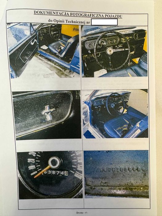 Ford Mustang 1966 V8 289 4.7l automat 200km pełne dokumenty