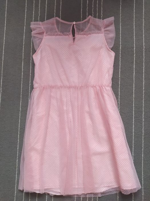 Sukienka letnia galowa z krótkim ozdobnym rękawkiem M&S kids