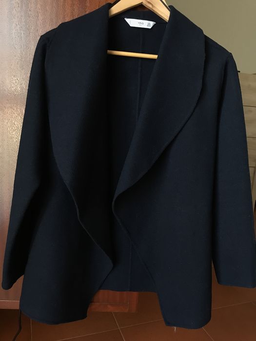 Casaco lã azul escuro MANGO