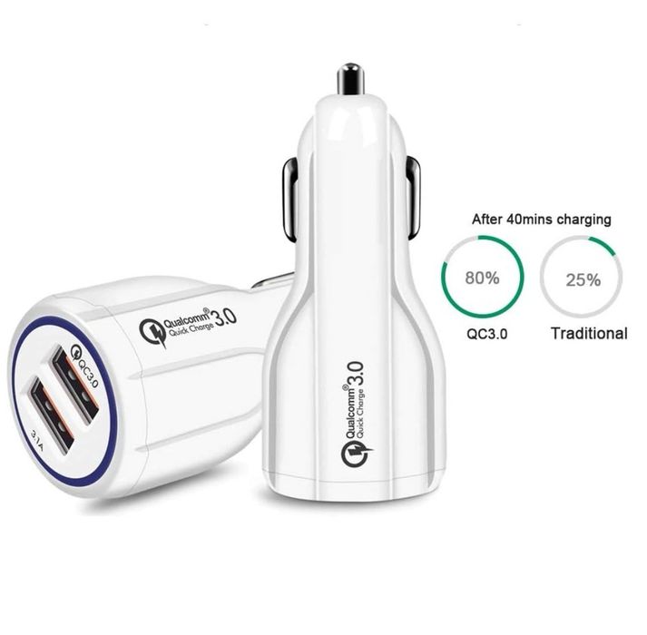 Ładowarka samochodowa QC 3.0 Dual USB – szybkie ładowanie
