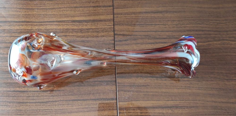 wazon sękacz z Prl-u kolorowe szkło wysokość 40,5cm