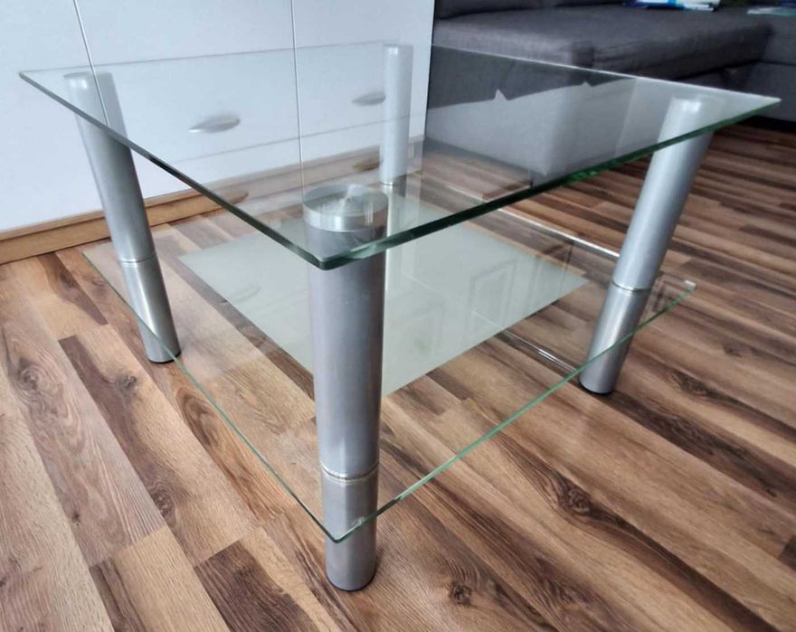 Stolik kawowy szklany do salonu 70x70cm