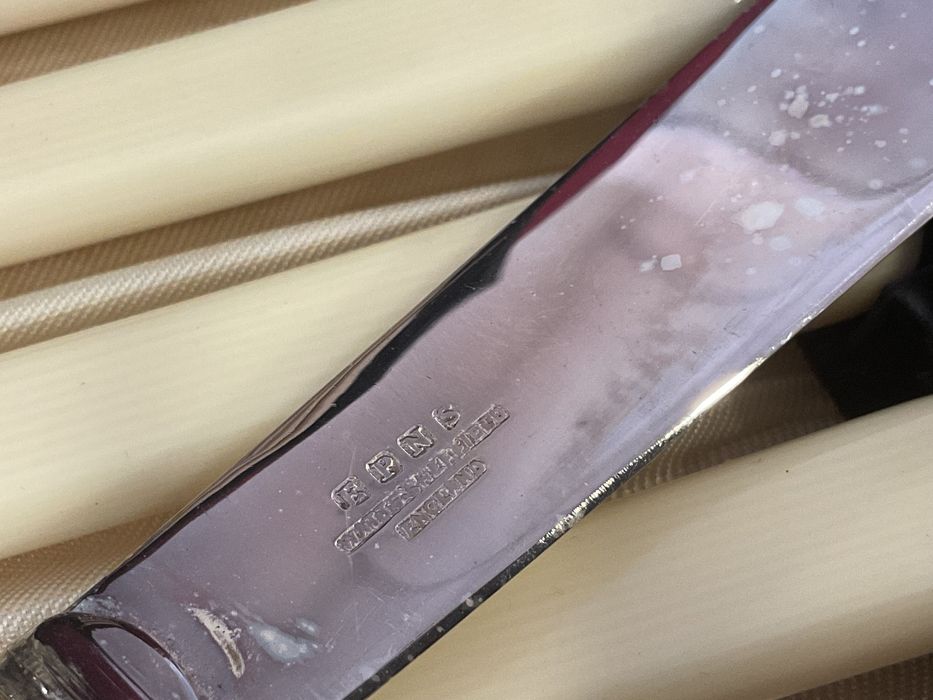 Serviço de talheres peixe 12 peças banhado a prata