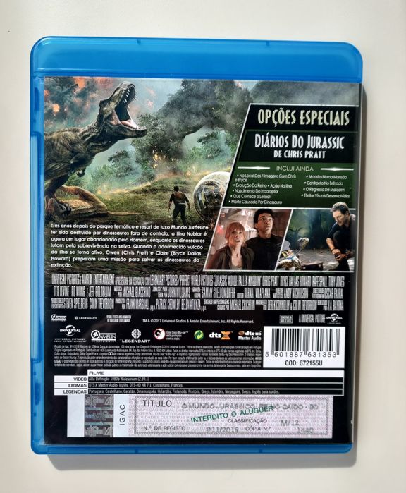 Blu-ray Mundo Jurássico: Reino Caído