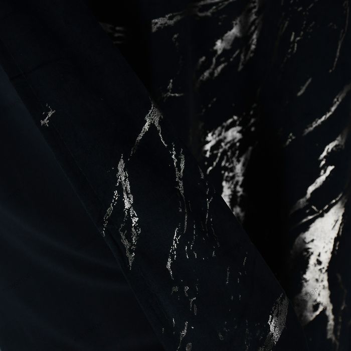 Komplet zasłon czarnych welurowych ze srebrną aplikacją