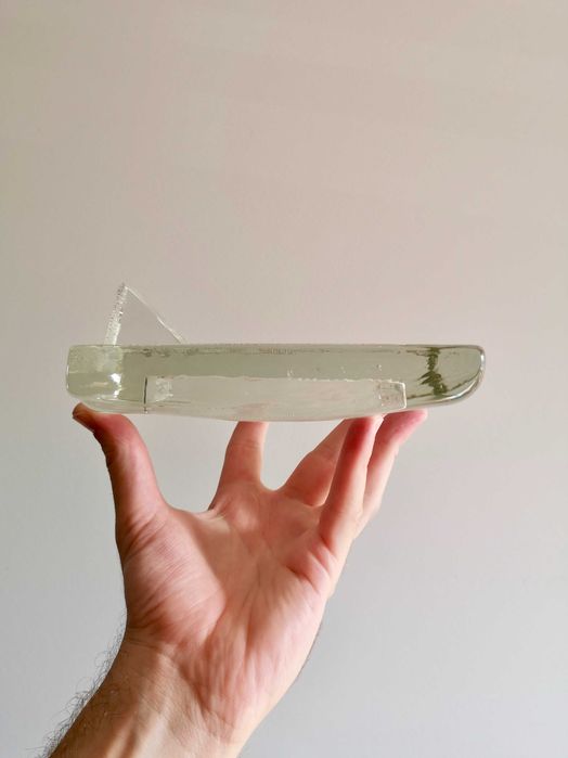 Passe-partout Sueco em vidro pesado e grosso – vintage / Art Deco