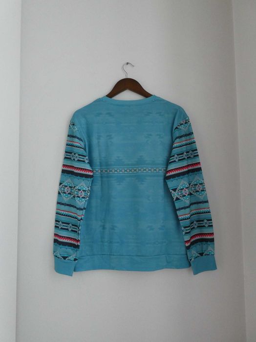 Camisola Azul Turquesa | Estampado Étnico | Manga Comprida
