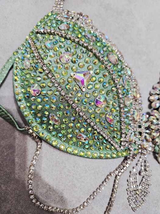 Biustonosz ozdobny z kamieniami bikini fitness welness