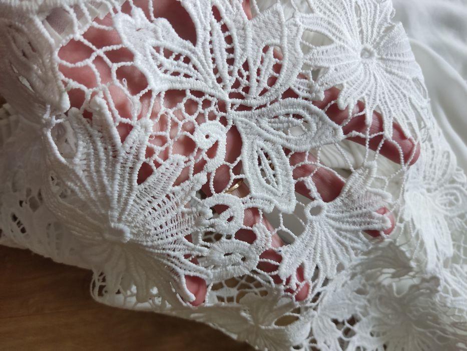 Bluzka damska koszulka Liu jo M L oversize koronka