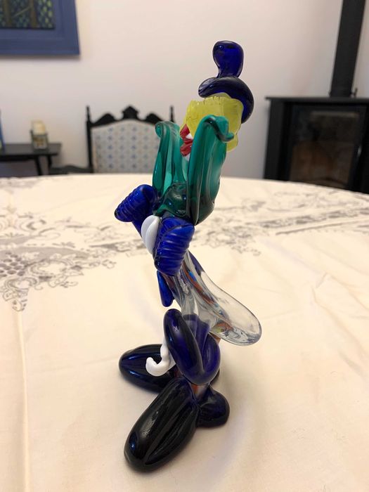 Vidro de Murano. Estatueta de palhaço.