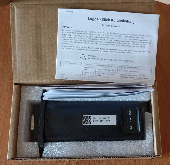 Wi-Fi модуль моніторингу Deye LSW-5 (Logger-Stick) для інвертора, новий