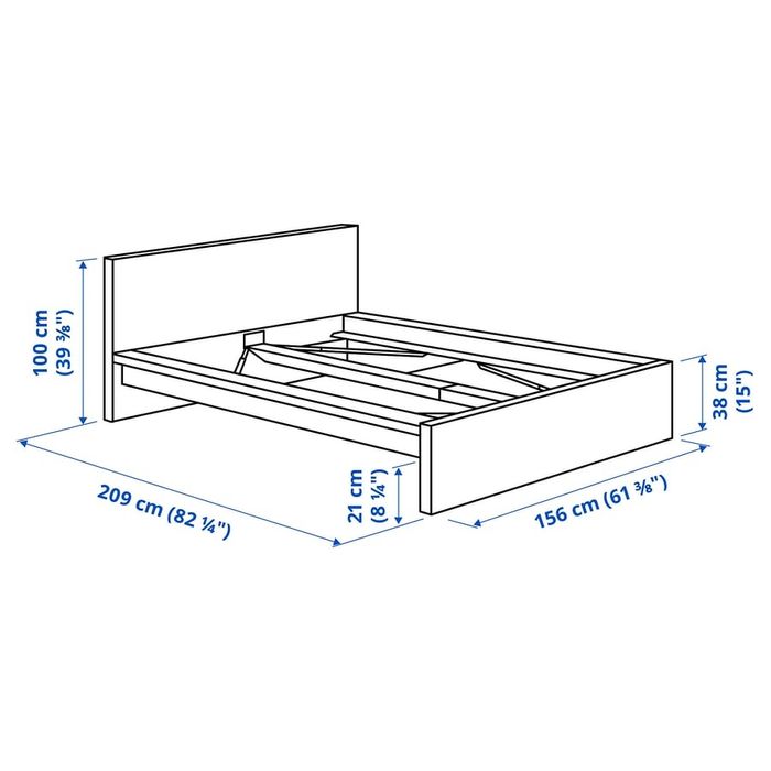 Cama Malm 140x200 com estrado e colchão