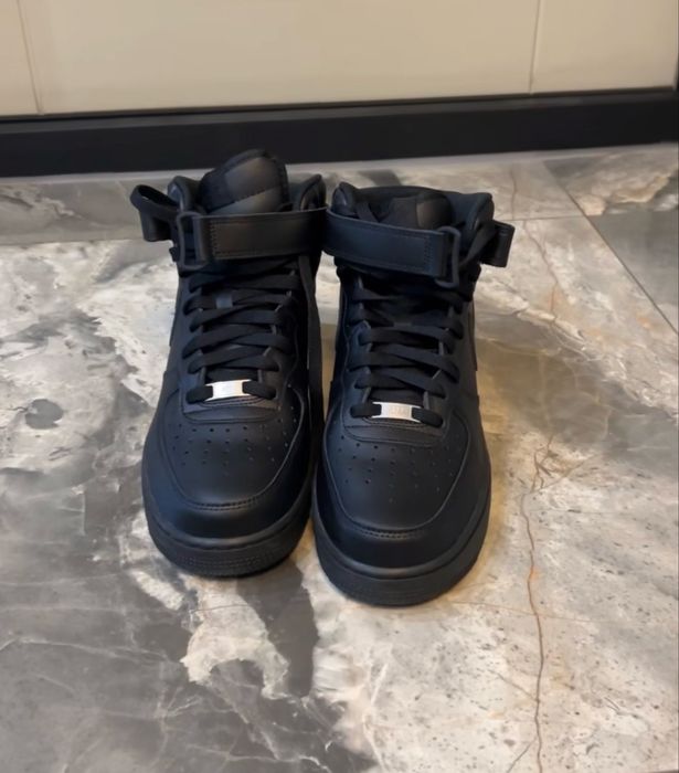 Кросівки Nike air force 1 black форси високі