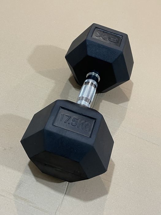 Гантель 17.5 кг гексагональна в гумі шестигранна