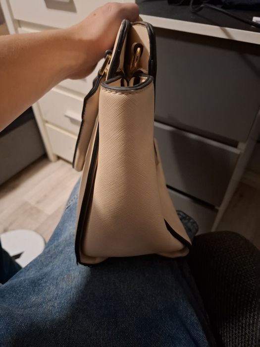 Michael Kors Duża Torba Kuferek Beżowy/Pudrowy Róż - Stan DB